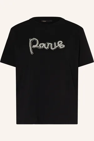 Maje T-Shirt mit Schmuckperlen