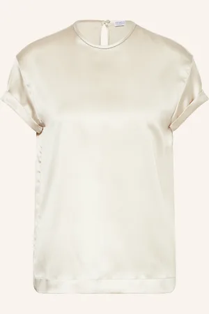 Brunello Cucinelli Blusenshirt aus Seide mit Schmucksteinen