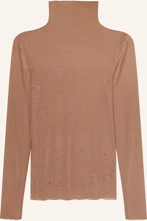 Luisa Cerano Longsleeve aus Mesh mit Schmucksteinen