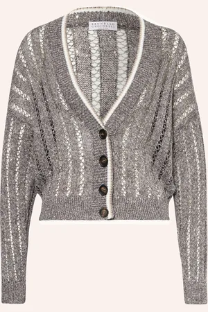 Brunello Cucinelli Strickjacke aus Leinen mit Pailletten
