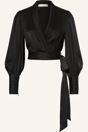 ZIMMERMANN Cropped-Wickelbluse aus Seide