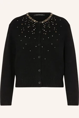 Luisa Cerano Strickjacke mit Alpaka und Schmucksteinen