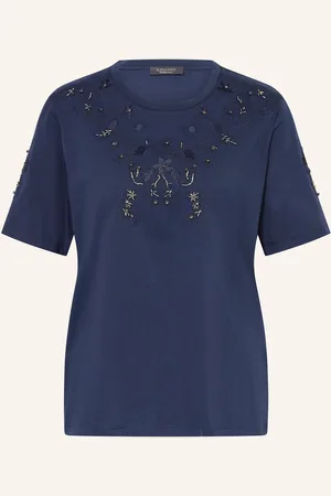 Elena Miro T-Shirt mit Schmucksteinen
