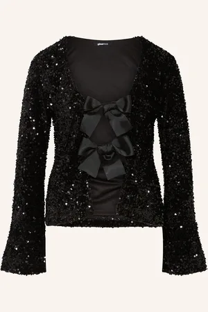Gina Tricot Samtjacke mit Pailletten
