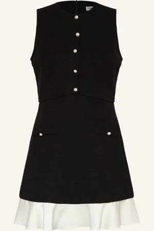 Sandro Tweed-Kleid mit Schmuckperlen