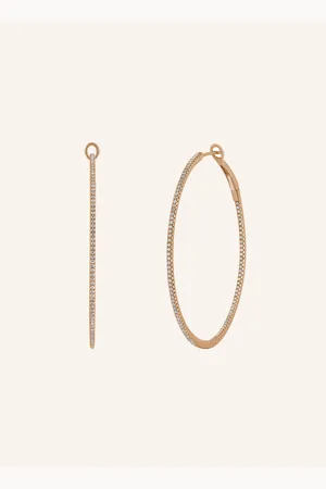 LEAF Creolen CIRCLE L aus 18 Karat Roségold mit Diamanten
