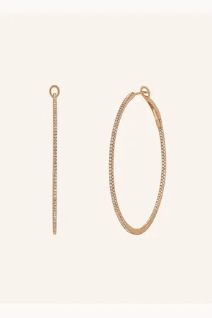 LEAF Creolen CIRCLE XL aus 18 Karat Roségold mit Diamanten