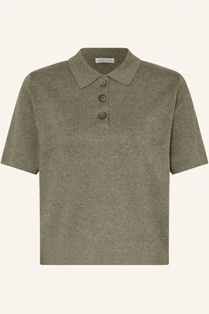 Mrs & HUGS Strick-Poloshirt mit Leinen