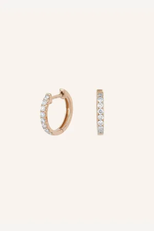 LEAF Creolen CIRCLE Big aus 18 Karat Roségold mit Diamanten