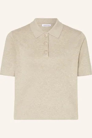 Mrs & HUGS Strick-Poloshirt mit Leinen