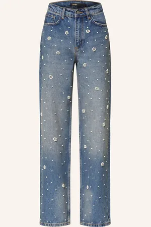 Maje Jeans mit Schmucksteinen und Schmuckperlen