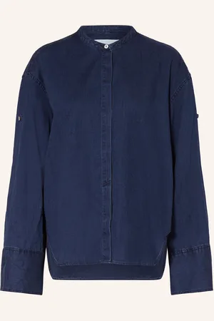 Closed Bluse in Jeansoptik