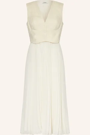 Sandro Plisseekleid mit Leinen