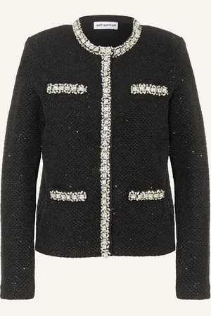 Self-Portrait Strickjacke mit Pailletten und Schmucksteinen