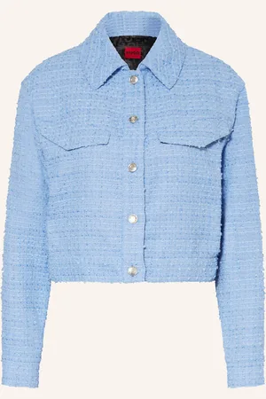 HUGO BOSS Cropped-Blazer AKULANNA aus Tweed