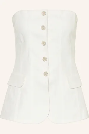Maje Off-Shoulder-Top mit Leinen