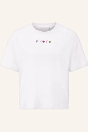 Rich & Royal T-Shirt mit Schmucksteinen