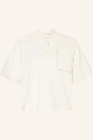 Liu Jo Piqué-Poloshirt mit Schmuckperlen