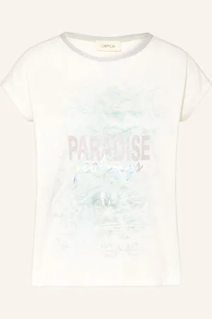Cartoon T-Shirt mit Glitzergarn