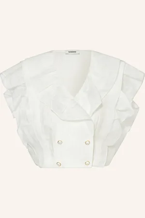Sandro Cropped-Bluse aus Leinen