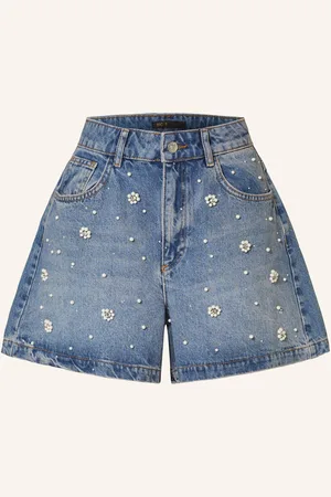Maje Jeansshorts mit Schmucksteinen