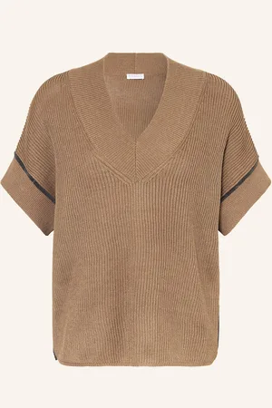 Brunello Cucinelli Strickshirt mit Schmucksteinen