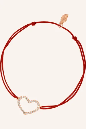 LEAF Freundschaftsarmband HEART aus 18 Karat Roségold mit Diamanten