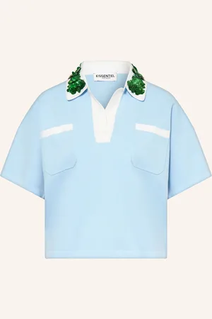 Essentiel Antwerp Strick-Poloshirt HOISEAU mit Pailletten