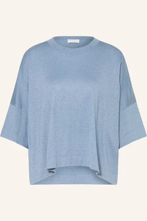 Brunello Cucinelli Strickshirt mit Cashmere und Glitzergarn