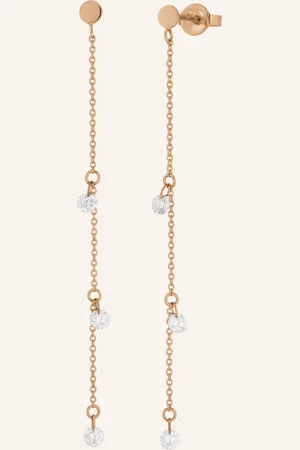 LEAF Ohrringe PURE CHAIN aus 18 Karat Rosébgold mit Diamanten