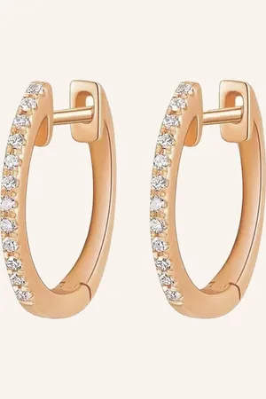 LEAF Creolen CIRCLE XS aus 18 Karat Roségold mit Diamanten