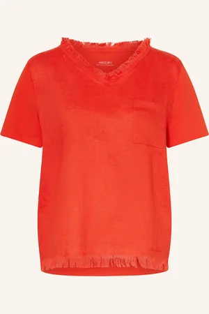 Marc Cain Blusenshirt im Materialmix mit Leinen