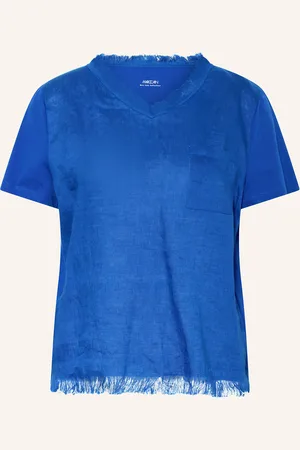 Marc Cain Blusenshirt im Materialmix mit Leinen