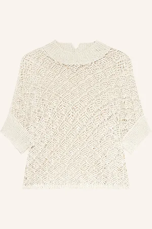 ANTONELLI Strickshirt DUMBO mit Leinen und Pailletten