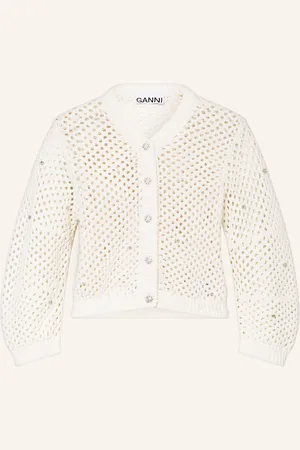 Ganni Strickjacke mit Schmucksteinen