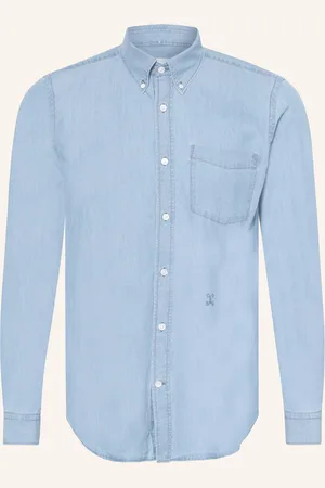 Closed Hemd Comfort Fit in Jeansoptik