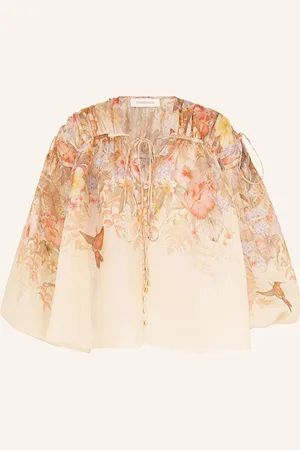 ZIMMERMANN Bluse ILLUMINATE DRAWN mit Leinen und Seide