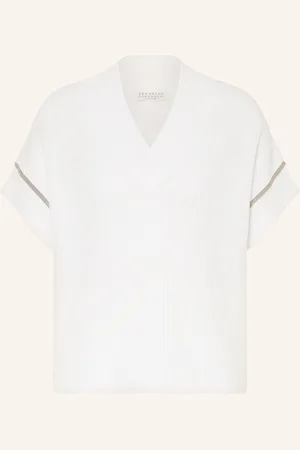 Brunello Cucinelli Strickshirt mit Schmucksteinen