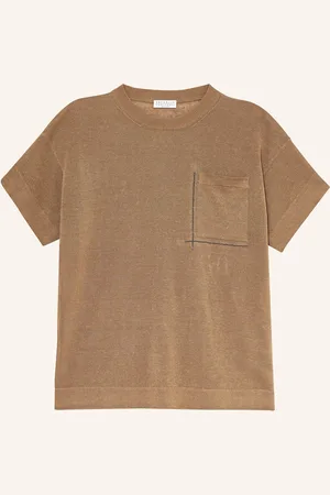 Brunello Cucinelli Strickshirt aus Leinen mit Schmucksteinen