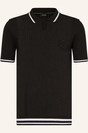 HUGO BOSS Strick-Poloshirt MESH HERITAGE