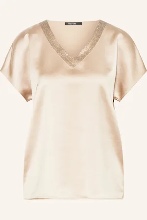 Marc Aurel Blusenshirt aus Satin mit Schmucksteinen