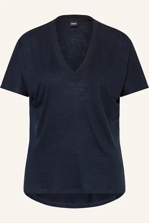 HUGO BOSS T-Shirt EYLINA mit Leinen