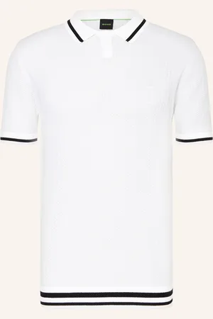 HUGO BOSS Strick-Poloshirt MESH HERITAGE