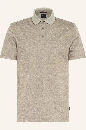 HUGO BOSS Piqué-Poloshirt PRESS mit Leinen