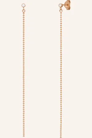LEAF Ohrstecker MY FIRST DIAMOND - Ball Chain aus 14 Karat Rosegold