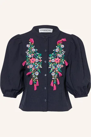 Essentiel Antwerp Bluse HEARTFELT mit 3/4-Arm und Schmucksteinen