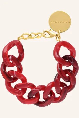 Vanessa Baroni Armband FLAT CHAIN BRACELET RED MARBLE by GLAMBOU