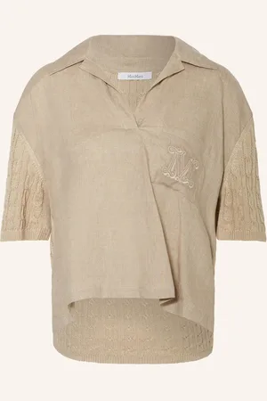 Max Mara Blusenshirt PAVIDI aus Leinen im Materialmix