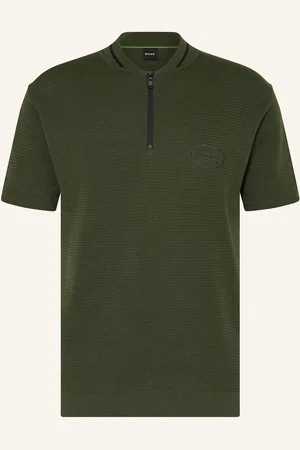 HUGO BOSS Strick-Poloshirt MESH HERITAGE