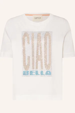 Cartoon T-Shirt mit Schmucksteinen